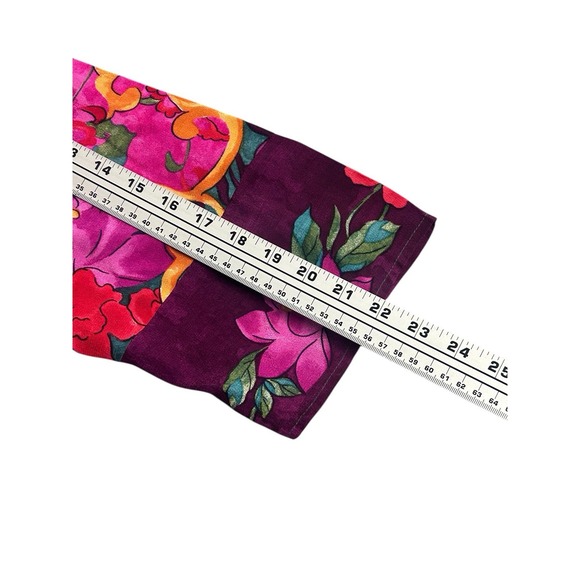 Carole Little Kimono Multicolor Floral Vintage 90s Artsy Bohemian Size 6 Rayon - Picture 8 of 12